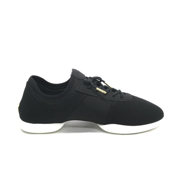 Fuego: Split Sole Dance Sneaker Black on White MED Flat