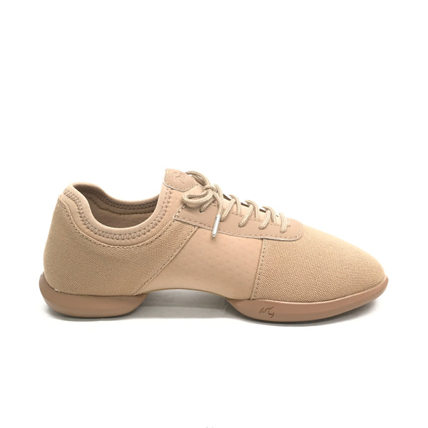 Fuego: Split Sole Dance Sneaker | Latte Fabric & Neoprene | MED