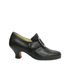 Paoul: Buckle Courtier: Black Leather | 2.0" Teatro | MED | RUBBERED HARDSOLE