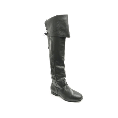 DelMago Theatrical Boots 3.0: The Swashbuckler ZX - Thigh-High: Blackbeard Nappa | .75" Ultralite | MED | Suede Sole | LIMITED EDITION:  X = Zipper Extends into ShoeBase