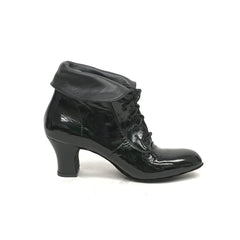 DelMago Theatrical Boot 3.0:  Adler Bootie - Material Sample: Iced Black | 2.25" Orleans | MED | Suede Sole