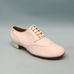 Mambo Shines-Mens: Azor Blanco FRESCO: White Leather | 1.0 Standard Heel | MED