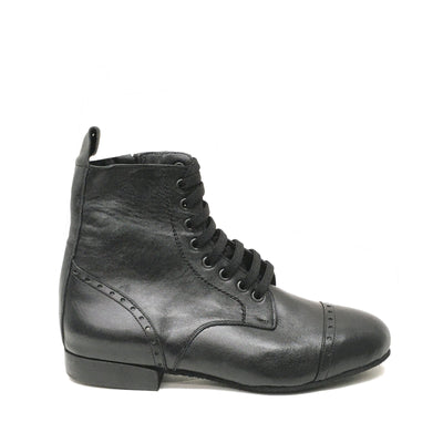 DelMago Theatrical Boot 3.0:  The Marauder: Serious Black | 1.25" Tapered Ultralite | MED | Suede Sole
