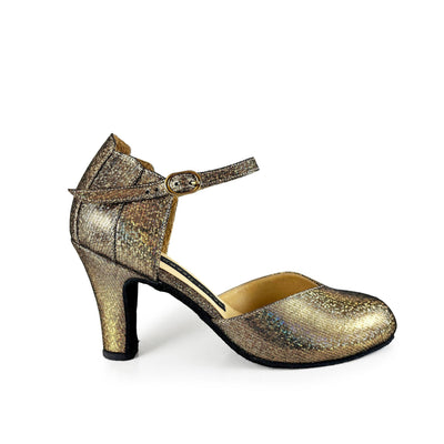 AN: Corista Loca Fresca: Antique Gold Shimmer | 3.0" Torrito | MED PLUS | Suede Sole | Limited Edition