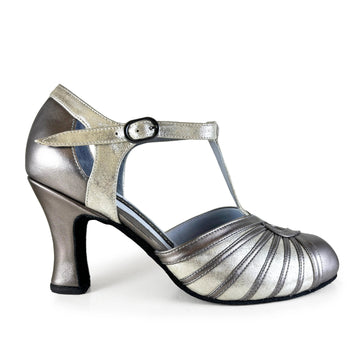 AN: Fortaleza Fresca Brava: Brushed Silver & Graphite | 3.0" 1940s | MED | Suede Sole | Limited Edition