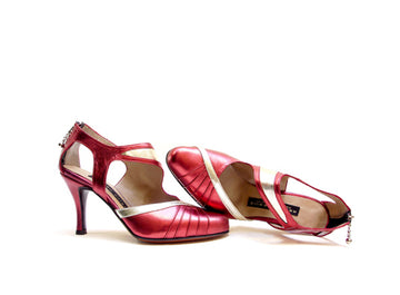 AN: Picante TINA: Red and Gold | 3.5" Extrema | MED | Polished HARD Leather Sole | Limited Edition