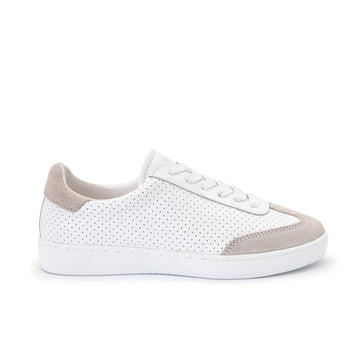 Anna Kern: Aurora Dance Sneaker | White Breeze & Beige Suede | FLAT Rubber Full Sole