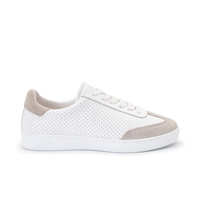 Anna Kern: Aurora Dance Sneaker | White Breeze & Beige Suede | FLAT Rubber Full Sole