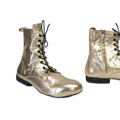 DelMago 3.0 Theatrical Boots: The Sentry Superflex: Golden Snitch | 0.75" Tapered Ultralite | MED | Suede Sole