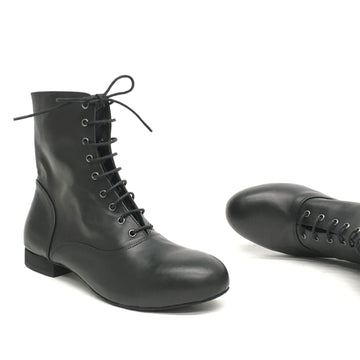DelMago 3.0 Theatrical Boots: The Sweep: Serious Black | 1.25" Tapered Ultralite | MED | Suede Sole