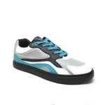 Fuego: Low-Top Dance Sneaker | BDash Black White & Blue | MED | Flat Full Rubber Sole | VEGAN