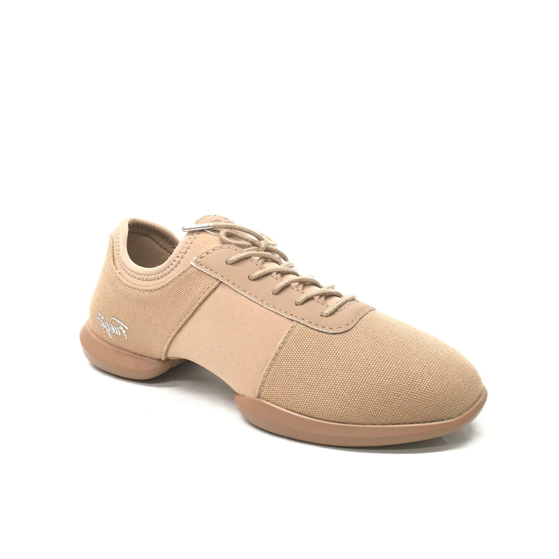 Fuego: Split Sole Dance Sneaker Latte Fabric Neoprene MED
