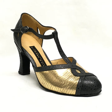 AN: Viento: Black & Goldzilla | 3.0" 1940s | MED | Suede Sole | Limited Edition