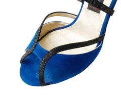 Nueva Epoca: Shakira | RICA | Electric Blue & Midnite Caviar | 2.75" Aria (70mm) | MED | Suede Sole