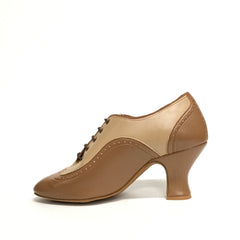 International: Womens Wingtip: Layered Soy Latte | 2.5" Louie | Suede Sole