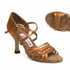 Aida: Rosebud RT 3.0" Flare | Tan Satin | MED (Fits Med/Narrow)