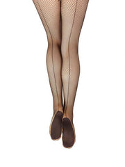 Capezio: Professional Fishnet Tights with Back Seam - BLACK