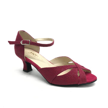 MERLET: Renee - Burgundy Suede & Pebblestone | 2.0" Baroque | MED