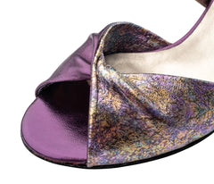 Nueva Epoca: Violeta | RICA | Marbled Gold Pistachio & Purple Brokat | 2.75" Aria (70mm) | MED | Suede Sole