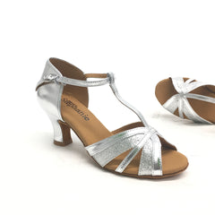 STEPHANIE: Tori: Silver Leather & Sparkle | 2.0" Strong | MED