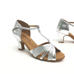 STEPHANIE: Tori: Silver Leather & Sparkle | 2.0" Strong | MED