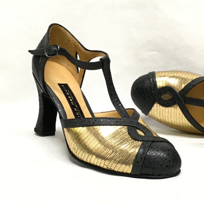AN: Viento: Black & Goldzilla | 3.0" 1940s | MED | Suede Sole | Limited Edition