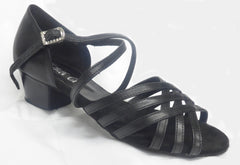 Kelaci: Jizela: Black Leather | 1.5" Latin | DOUBLE SOLE