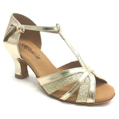 STEPHANIE: Tori: Gold Leather & Sparkle | 2.0" Strong | MED