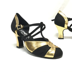International: Hampton Odeon VEGAN: Black Eclipse & Gold Pixel | 2.75" West End | Vegan Sole (T-Wrap Strap)
