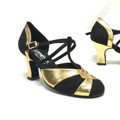 International: Hampton Odeon VEGAN: Black Eclipse & Gold Pixel | 2.75" West End | Vegan Sole (T-Wrap Strap)
