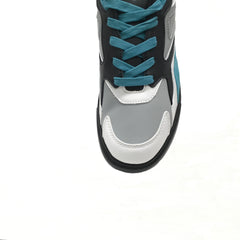 Fuego: Low-Top Dance Sneaker | BDash Black White & Blue | MED | Flat Full Rubber Sole | VEGAN