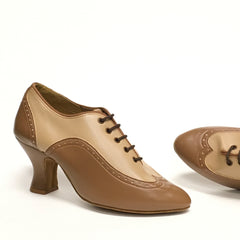 International: Womens Wingtip: Layered Soy Latte | 2.5" Louie | Suede Sole