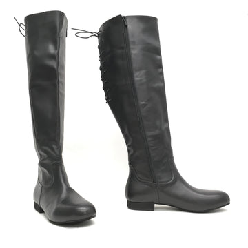 DelMago 3.0 Theatrical Boots: The Scallywag-FZX- EXTRA WIDE -- Knee-Cuff Low: Blackbeard Nappa | FULL-LENGTH ZIPPER | .75" Ultralite | Suede Sole | LIMITED EDITION: X = Zipper Extends into ShoeBase