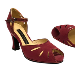 AN: Melina Adorna: Scarlet Suede | 3.0" | 1940's | Medium | Suede Sole