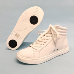 Fuego: High-Top Dance Sneaker | All White | MED | Flat Full Rubber Sole | VEGAN