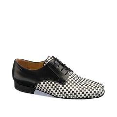 Werner Kern-Mens: Frankfurt Lang | NY Black & White Weave | 1.0" Bosco Standard Heel