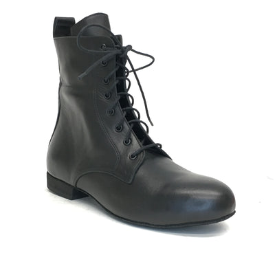 DelMago 3.0 Theatrical Boots: The Sentry: Serious Black | 1.25" Tapered Ultralite | MED | Suede Sole