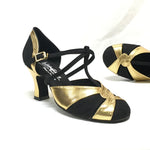 International: Hampton Odeon VEGAN: Black Eclipse & Gold Pixel | 2.75" West End | Vegan Sole (T-Wrap Strap)