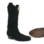 Paoul: Cavalcante Boot TINA: Midnite Suede | 1.5" C | MED | Hard Leather Sole | External Boot Pulls