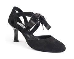 PortDance: Kiley - Black Suede | 2.25" Lacada Pomba - Fits WIDE