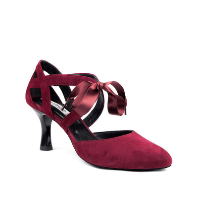 PortDance: Kiley - Bordeaux Suede | 2.5" Lacada Pomba - Fits WIDE