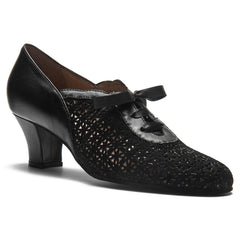 Rumpf:Beguine the Beguile | Midnite Doily Suede & Leather | 2" Stet | MED | Suede Sole