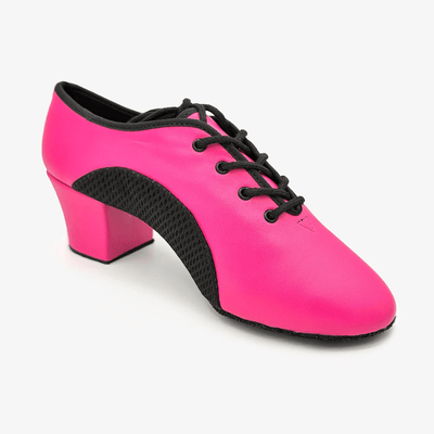 SoDanca: Punky Practice Lacey | MED | Hot Pink Faux Leather | 1.5" Latin