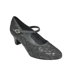 SoDanca: Rio: Black Sparkle | 1.5" Shaped | MED