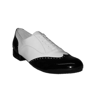 230 Touring Co: KingPin Spatz: Black Patent & White Leather | 1.0" Standard | MED - Tru US Mens 07.5