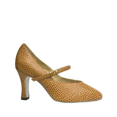 WTD: 230 Touring Co: Mary Lynn Pump: Tan Leostrich | 3.0" Sunset | MED | Suede Sole | Limited Edition