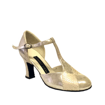 AN: Garua Fresca: Brushed Silver & Platinum Pyramids | 3.0" 1940s | MED | Suede Sole | Limited Edition