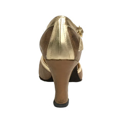 AN: Isabelita: Brushed Bronze & Gold Icing | 3.0" 1940s | MED | Suede Sole | Limited Edition