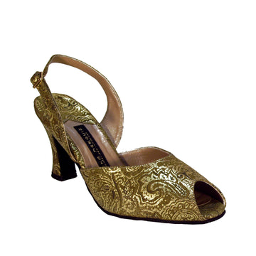 AN: La Menina Sling: Olive Foil | 3.0" 1940s | MED | Suede Sole | Limited Edition