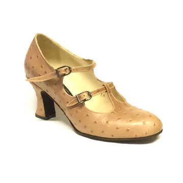 AN: La Nina Fresca: Blush Ostrich | 2.5" Famosa | MED | Suede Sole | Limited Edition